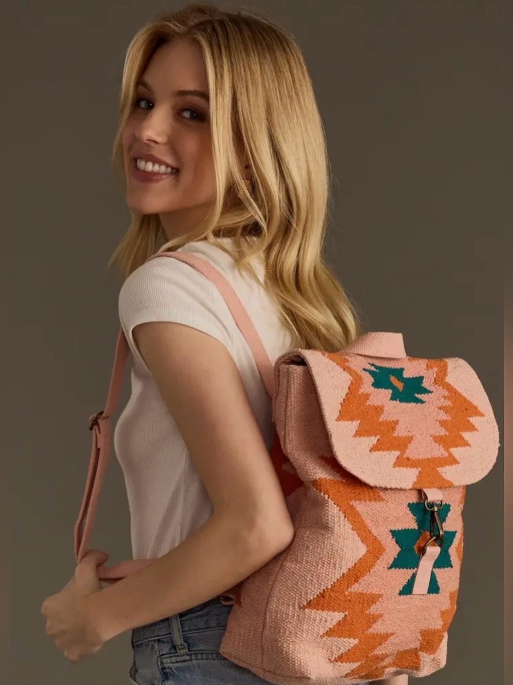 Panache Apparel Co. Pink, Orange, Blue & Green Aztec Backpack